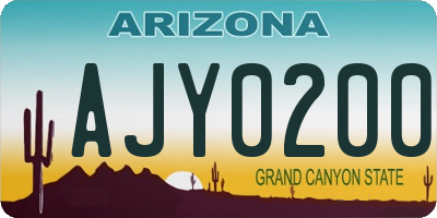 AZ license plate AJY0200