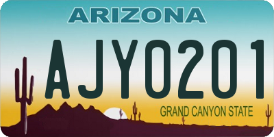 AZ license plate AJY0201