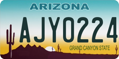 AZ license plate AJY0224