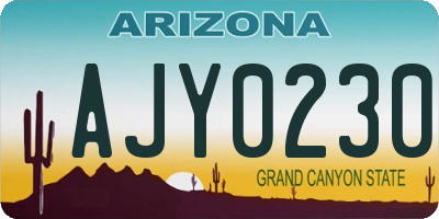 AZ license plate AJY0230