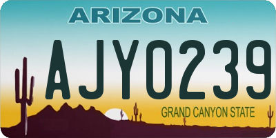 AZ license plate AJY0239
