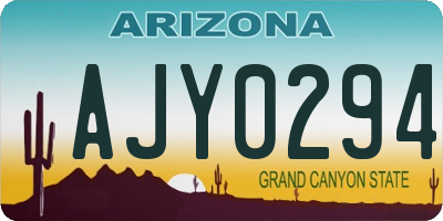 AZ license plate AJY0294