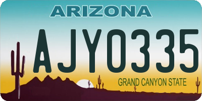 AZ license plate AJY0335