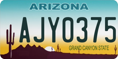 AZ license plate AJY0375