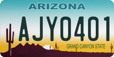 AZ license plate AJY0401