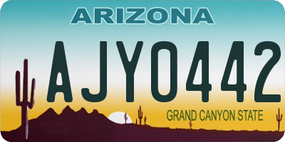 AZ license plate AJY0442