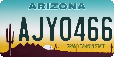 AZ license plate AJY0466