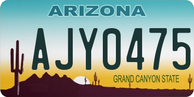 AZ license plate AJY0475