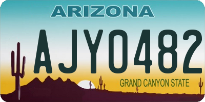AZ license plate AJY0482