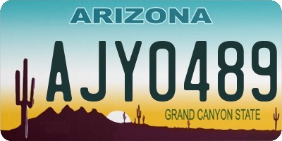 AZ license plate AJY0489