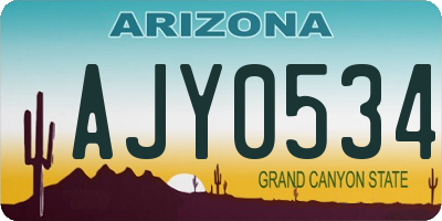 AZ license plate AJY0534