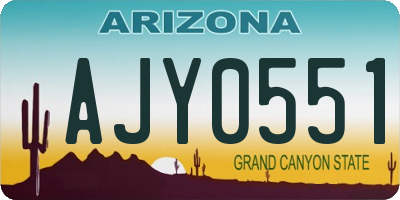 AZ license plate AJY0551