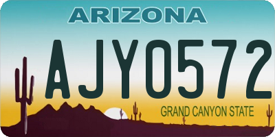 AZ license plate AJY0572