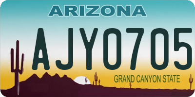 AZ license plate AJY0705