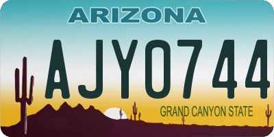 AZ license plate AJY0744