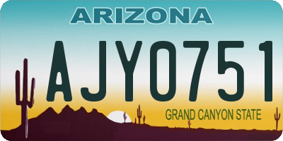 AZ license plate AJY0751