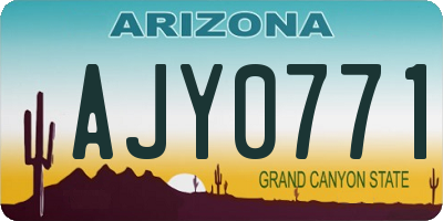 AZ license plate AJY0771