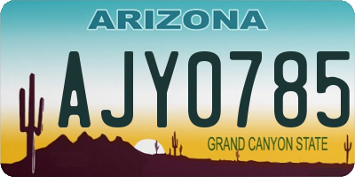 AZ license plate AJY0785