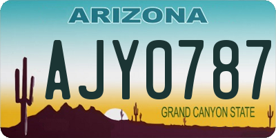 AZ license plate AJY0787