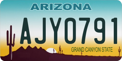 AZ license plate AJY0791