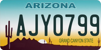 AZ license plate AJY0799