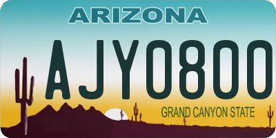 AZ license plate AJY0800