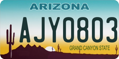 AZ license plate AJY0803