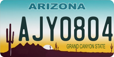 AZ license plate AJY0804