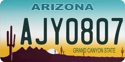 AZ license plate AJY0807