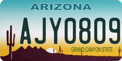 AZ license plate AJY0809