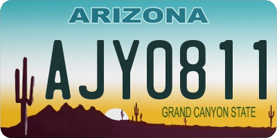 AZ license plate AJY0811
