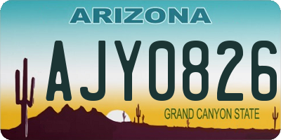 AZ license plate AJY0826