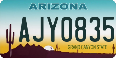 AZ license plate AJY0835