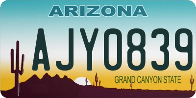 AZ license plate AJY0839