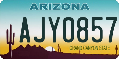 AZ license plate AJY0857