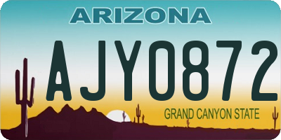 AZ license plate AJY0872