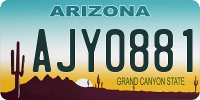 AZ license plate AJY0881