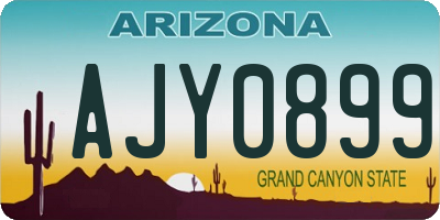 AZ license plate AJY0899