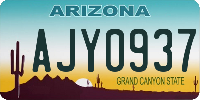 AZ license plate AJY0937