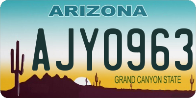 AZ license plate AJY0963