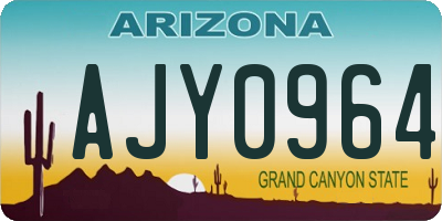 AZ license plate AJY0964