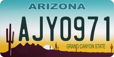AZ license plate AJY0971
