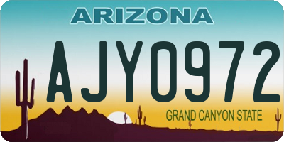 AZ license plate AJY0972