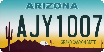 AZ license plate AJY1007