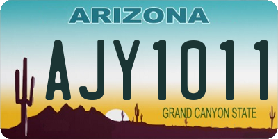 AZ license plate AJY1011