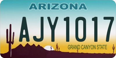 AZ license plate AJY1017