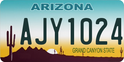 AZ license plate AJY1024
