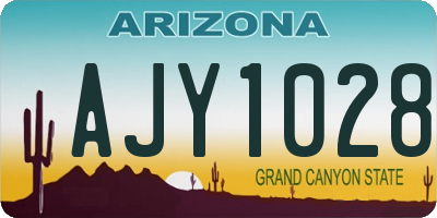 AZ license plate AJY1028