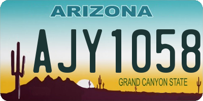 AZ license plate AJY1058