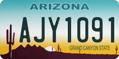 AZ license plate AJY1091